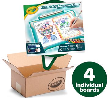 Light Up Tracing Pad Bulk Case, 4 Individual Tracing Pads in Teal